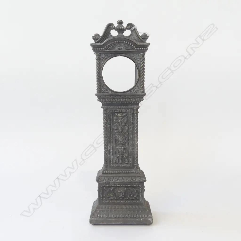 ANTIQUE HEAVY CAST METAL GRANDFATHER CLOCK STAND (NO CLOCK), H.290MM Image 1++