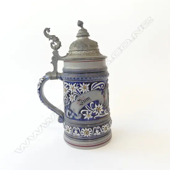 LARGE VINTAGE GERMAN BEER STEIN ‘ZUM ANDENKEN‘ MAKER: L.T.M, H.250MM