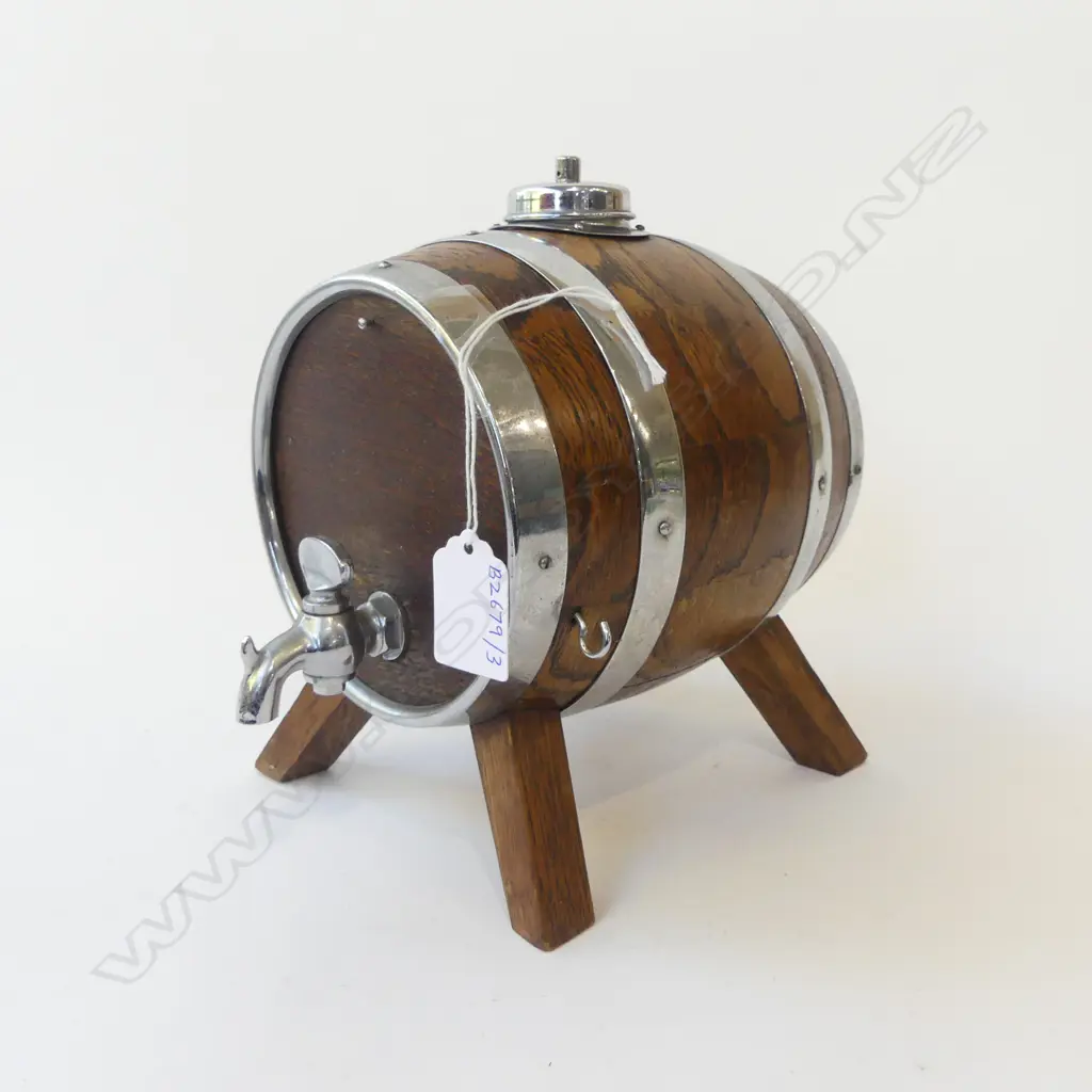 OAK BARREL WINE POURER COMPLETE WITH TAP AND STOPPER, H.200MM Image 1++