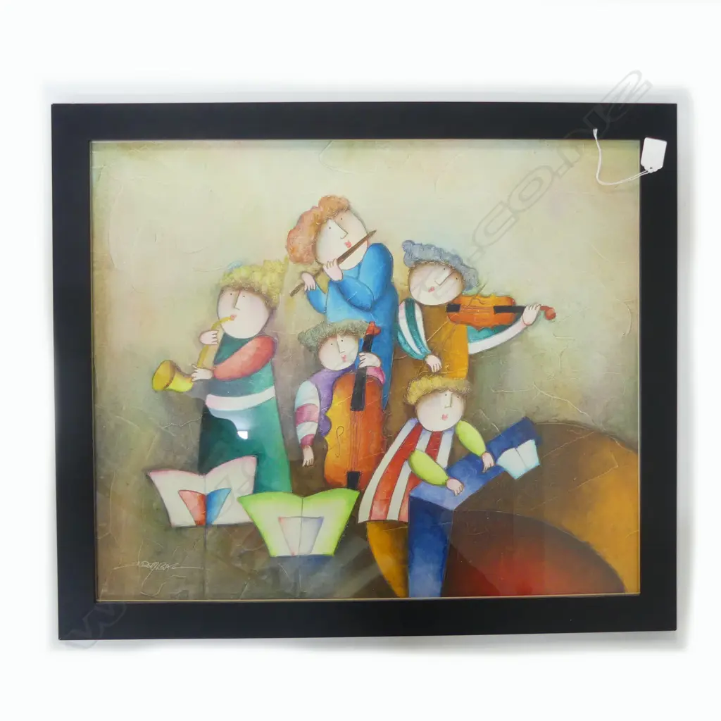 JOYCE ROYBAL 'MUSICIANS' OIL ON BOARD 500x600mm Image 1++