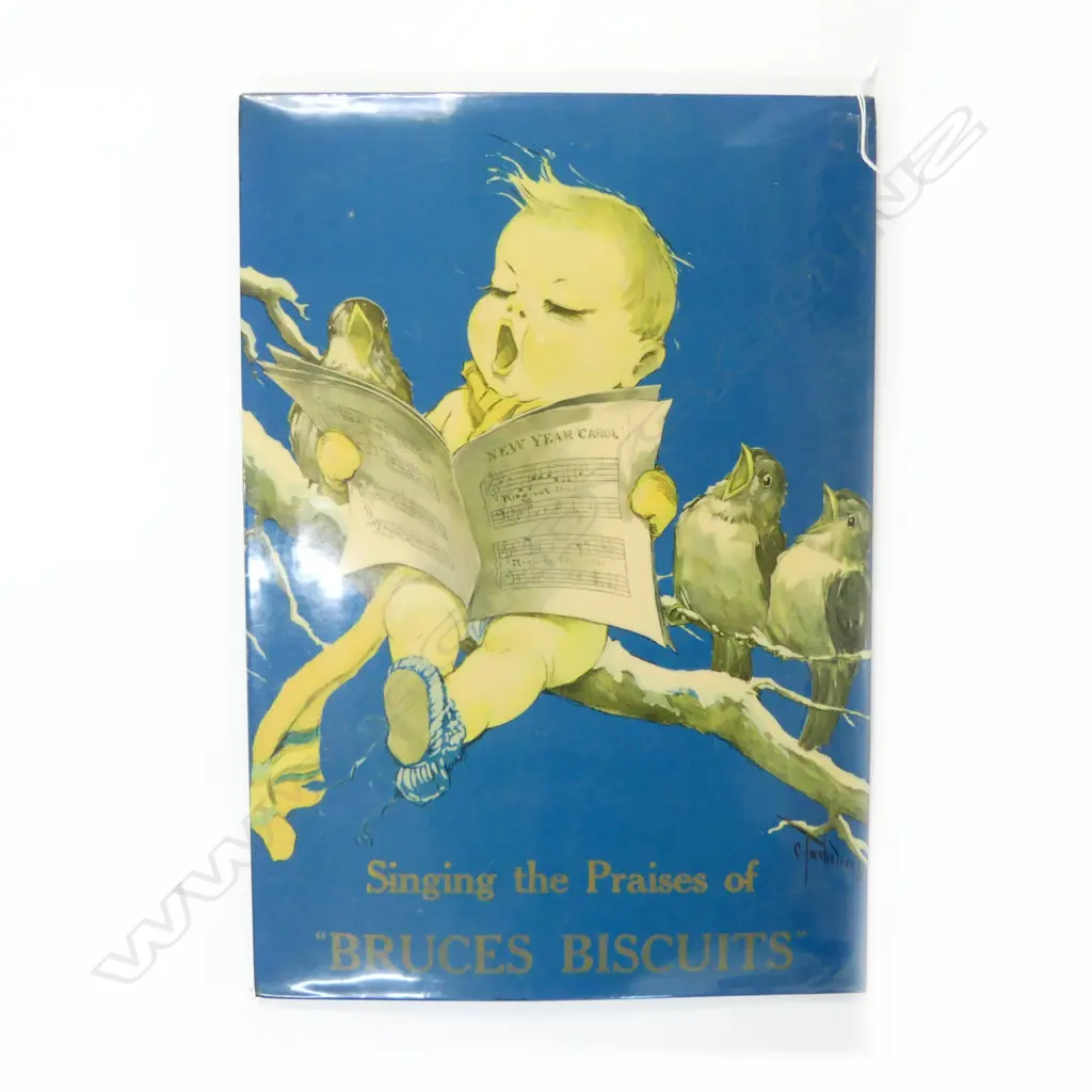 VINTAGE ADVERTISTING PRINT 'SINGING THE PRAISES OF BRUCES BISCUITS' 455x315mm Image 1++