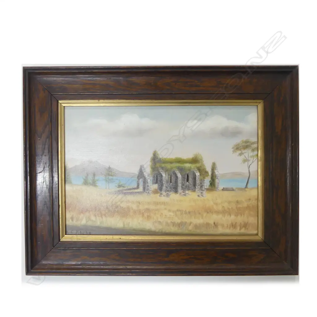 K. C. ROCHE, THOMAS RUINS, TAMAKI, AUCKLAND' OIL ON BOARD 190x280mm Image 1++