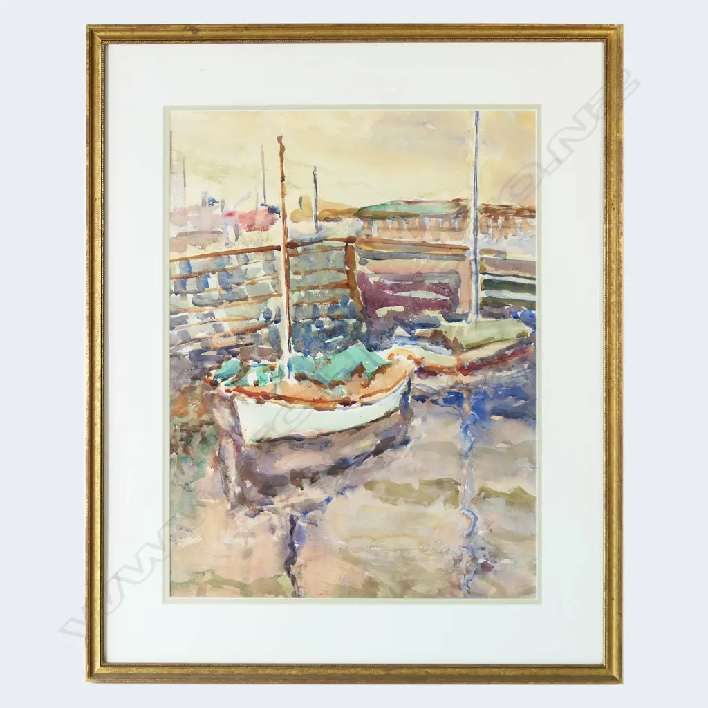 WATERCOLOUR SCHOOL OF JOHN WEEKS YACHTS 400 BY 520MM Image 1++