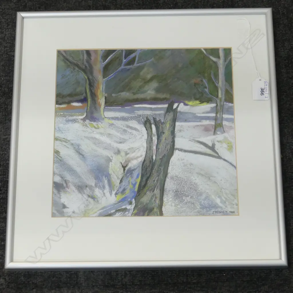 JENNY BENNETT, SNOWY LANDSCAPE, PASTEL 1986 265x270mm Image 1++