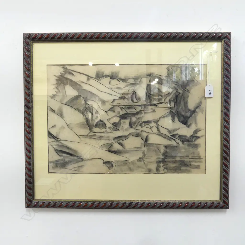 JOHN WEEKS, KING COUNTRY LANDSCAPE, CHARCOAL 300x440mm Image 1++