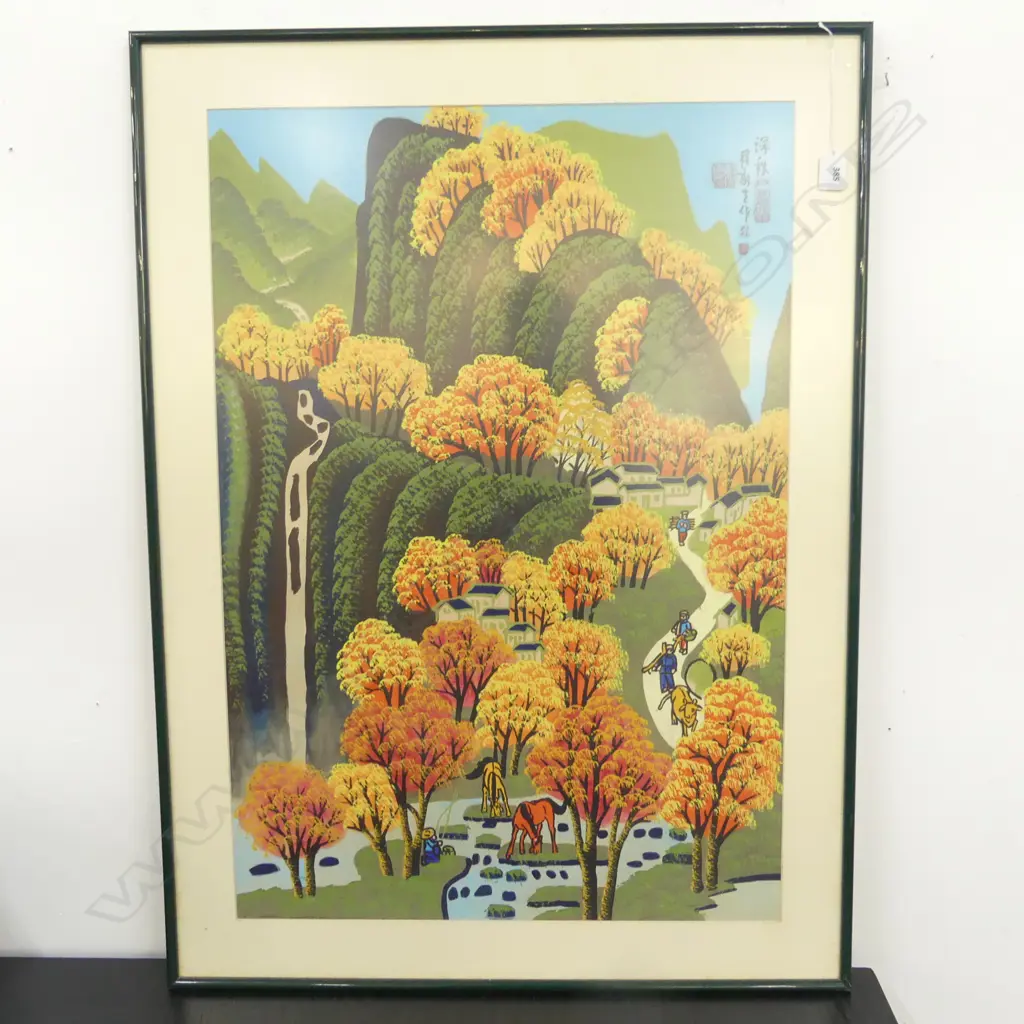 LG ORIENTAL SIGNED LANDSCAPE ARTWORK 780x535mm Image 1++
