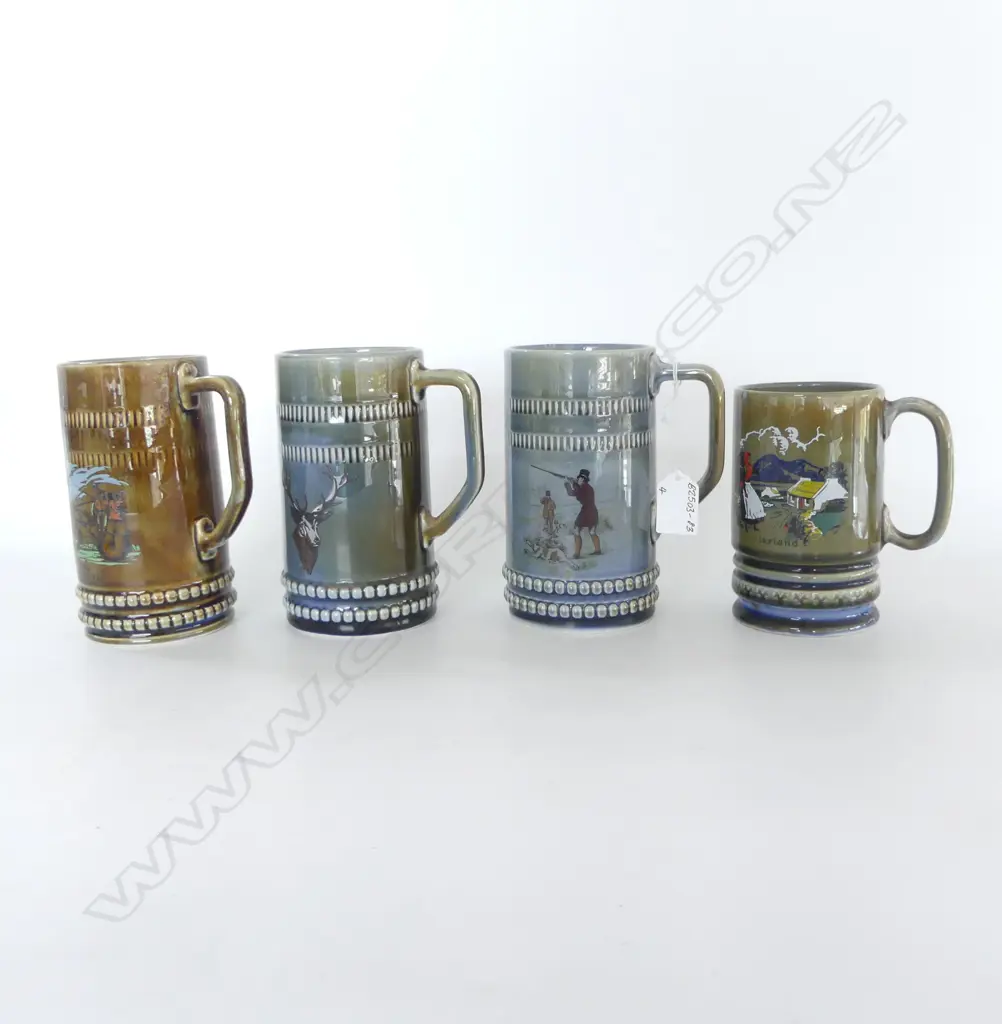 4 VINTAGE IRISH WADE TANKARDS Image 1++