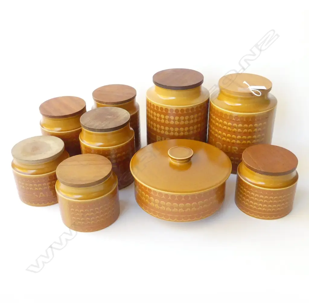 9 HORNSEA SAFFRON LIDDED KITCHEN CONTAINERS H.195mm (3 BLANK) Image 1++