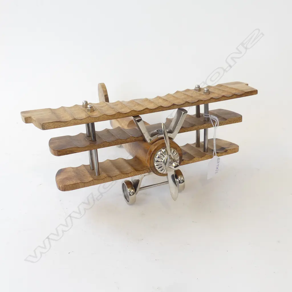 WOODEN TRI-PLANE MODEL, W.330mm Image 1++