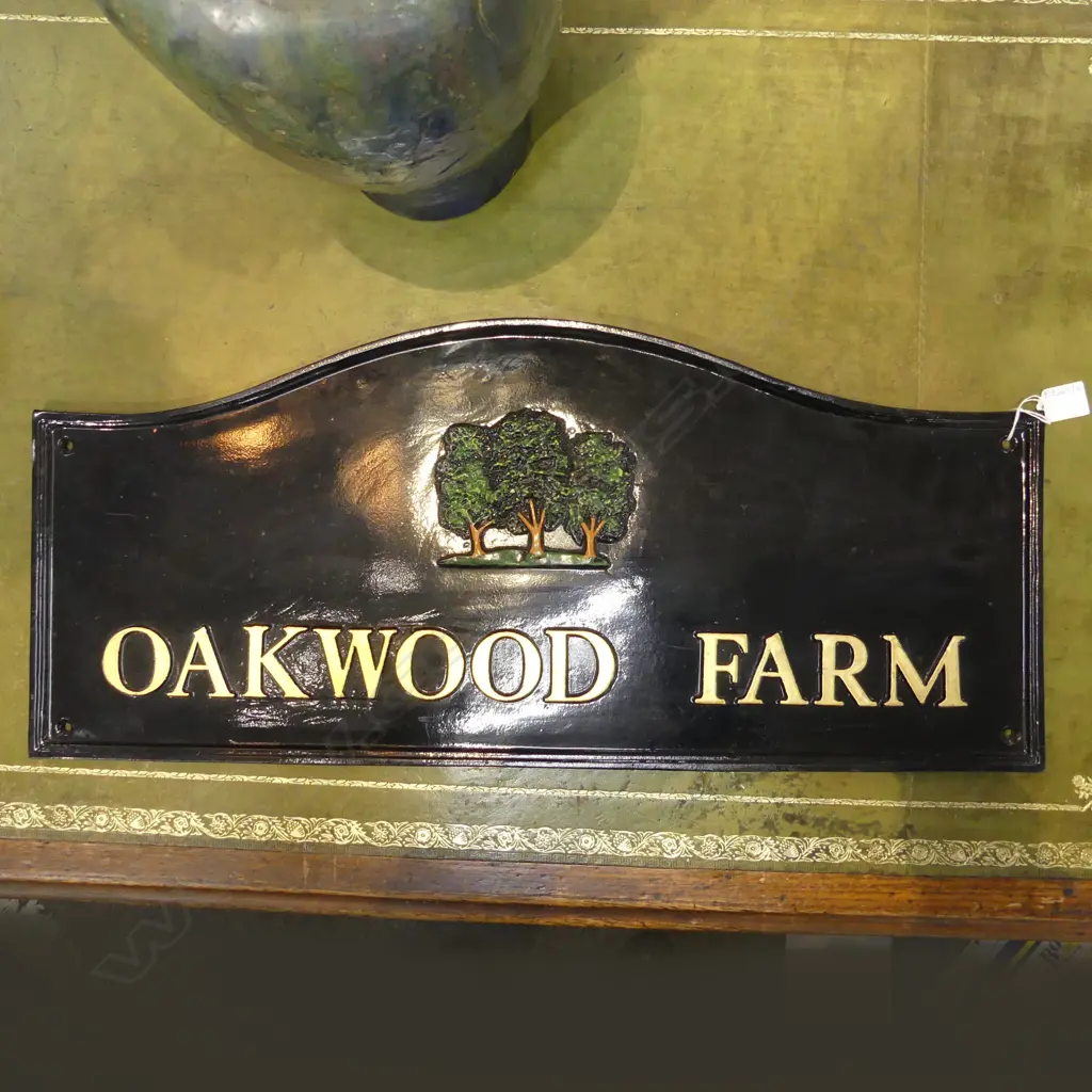 METAL SIGN 'OAKWOOD FARM' 320x725mm Image 1++