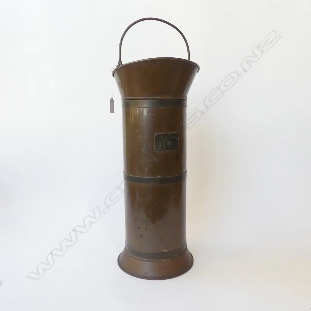  VINTAGE COPPER COAL SKUTTLE H500MM Image 1++