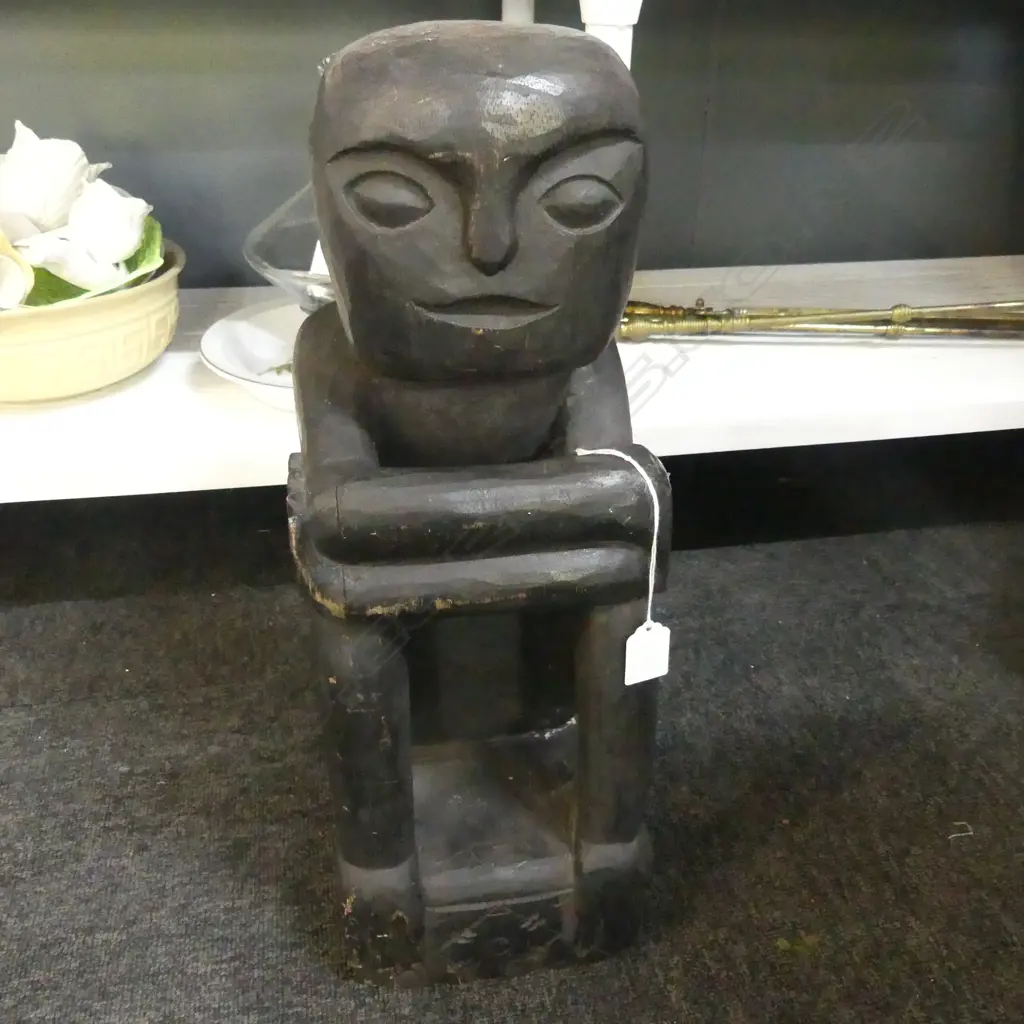 CARVED WOODEN TRIBAL FIGURE H.530mm Image 1++