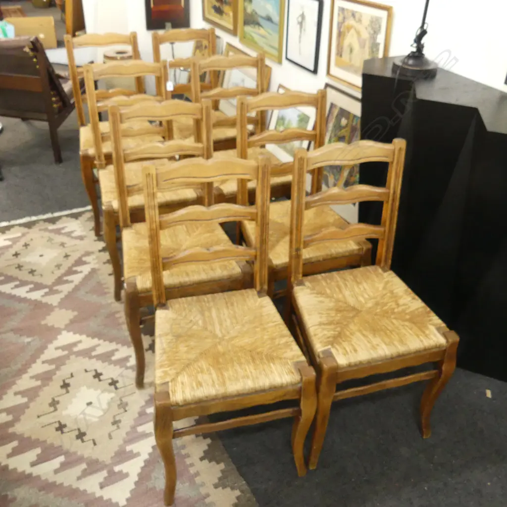 8 FRENCH DINING CHAIRS - CANED SEAT Image 1++