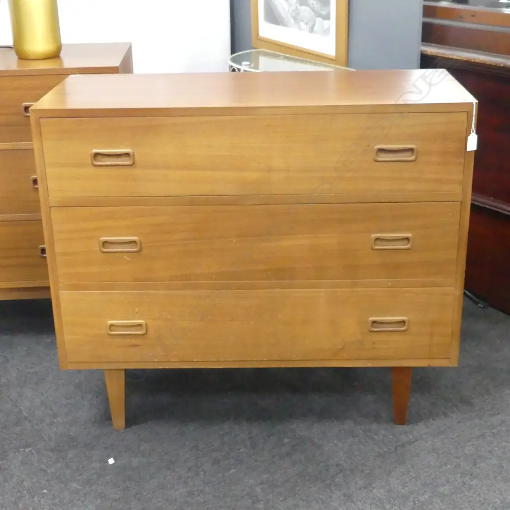 RETRO / MID CENTURY 3 DRAWER CHEST 915x380x780mm Image 1++