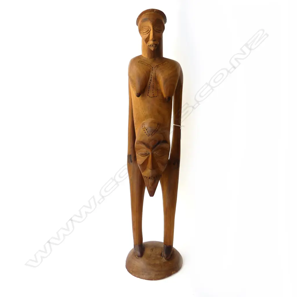 CARVED WOODEN FERTILITY STATUE H.830mm Image 1++