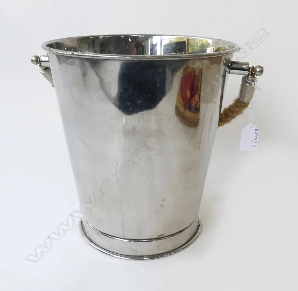 STAINLESS STEEL WINE COOLER w. ROPE HANDLE H.250mm Image 1++
