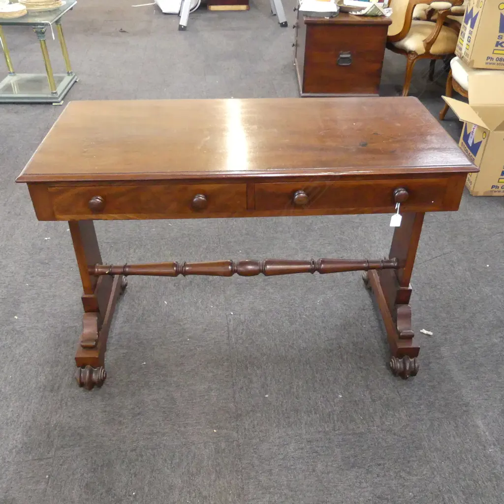 19thC MAHOGANY SOFA TABLE 1060x475x735mm Image 1++