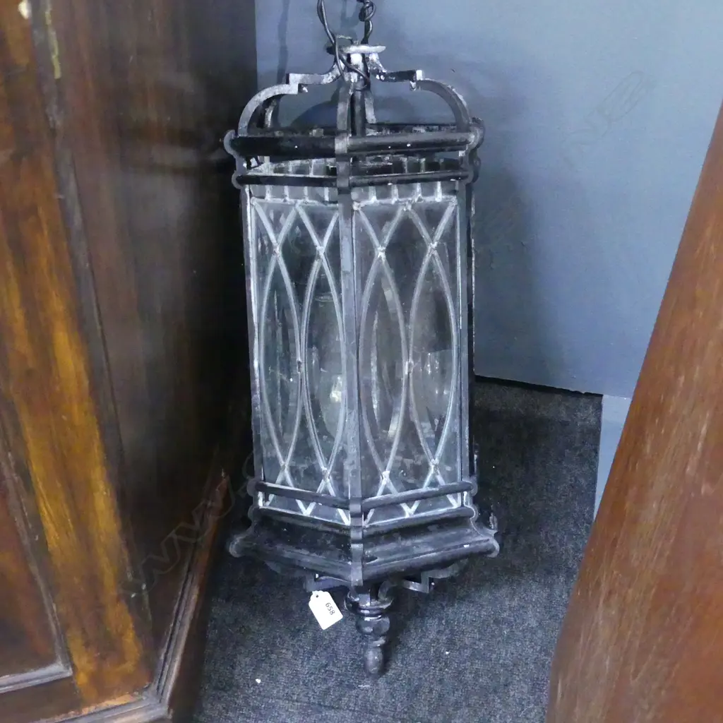 BLACK LEAD LIGHT LANTERN H.600mm Image 1++