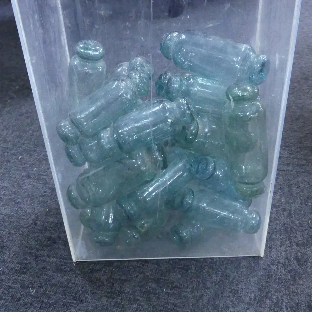 25 VINTAGE GLASS FISHING FLOATS L.145mm (BOX NOT INCL.) Image 1++