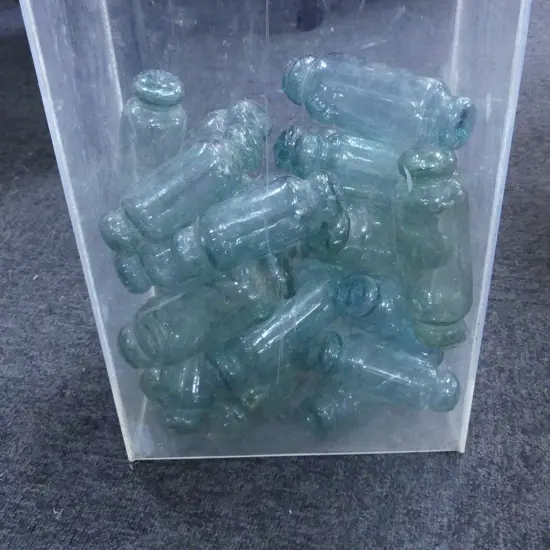 25 VINTAGE GLASS FISHING FLOATS L.145mm (BOX NOT INCL.)