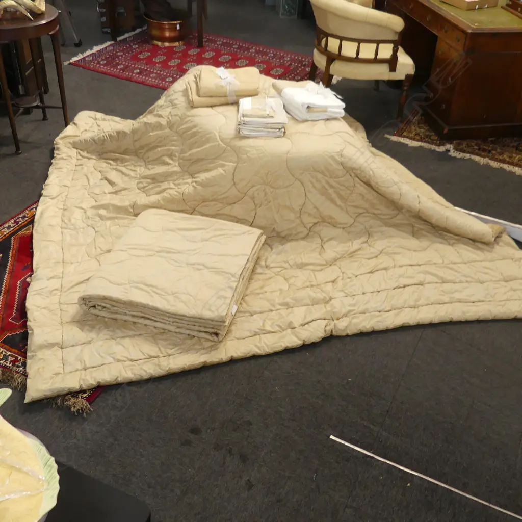 FRETTE ITALIAN BED LINENS SET; COMFORTERS, 3 PRS PILLOW CASES, Q/K SHEETS ETC  COMFORTER largest 2500 x 2560 mm Image 1++