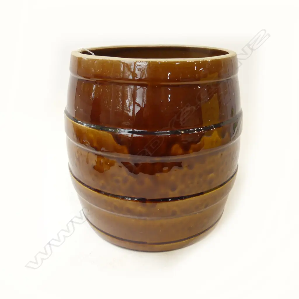 LG BROWN GLAZED BARREL H.260mm Image 1++