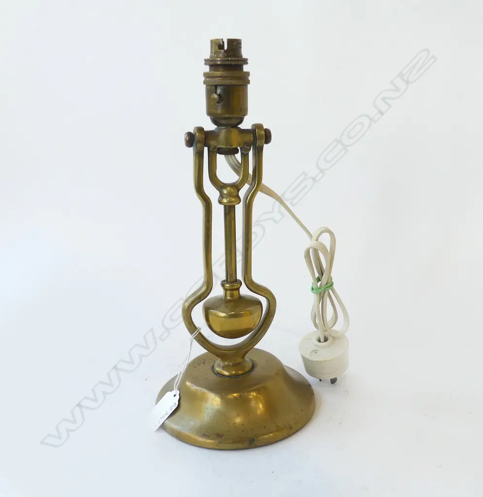 SOLID BRASS GIMBAL CABIN LAMP: ROYAL NAVY PATTERN AP9009 H.300mm Image 1++