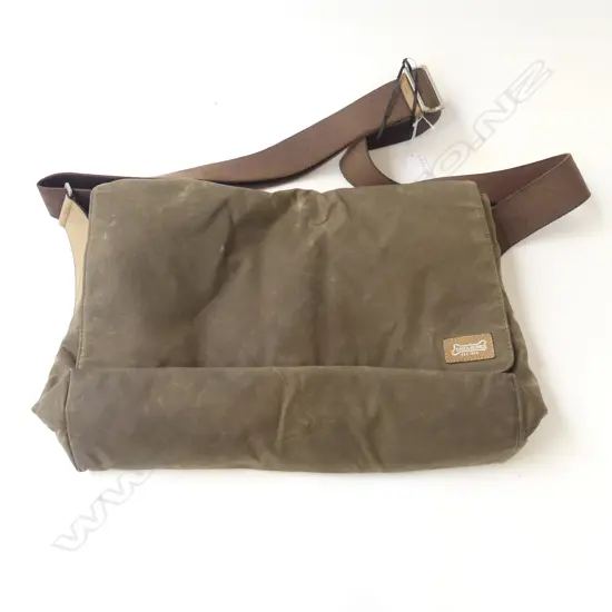 DRIZA-BONE WAXED CANVAS MESSENGER BAG W.400mm