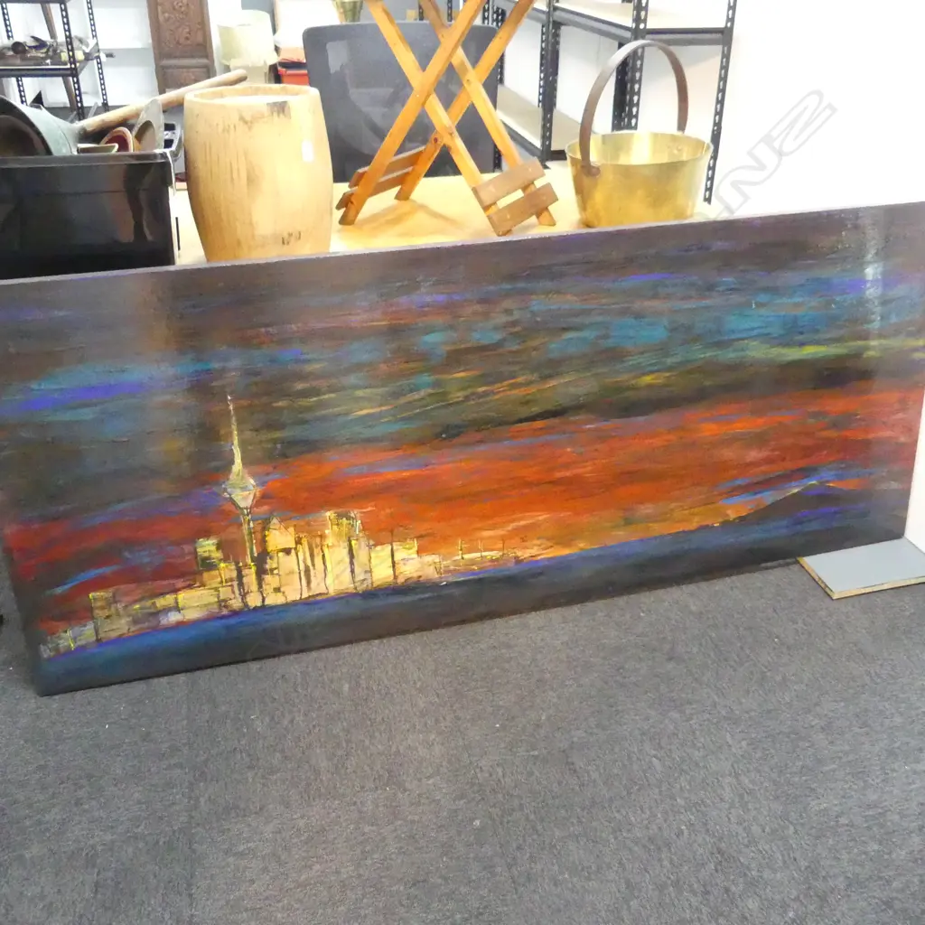 MATT DAVIDSON 'EXTERIOR CITY BLANKET SKY (AUCKLAND), ACRYLIC ON BOARD '06 810x1980mm Image 1++