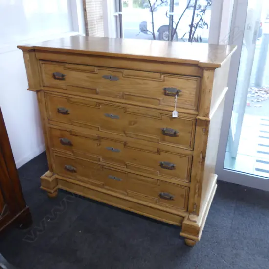 19thC PINE CHEST OF DRAWERS 1200x560x1140mm - COLUMNS REMOVED