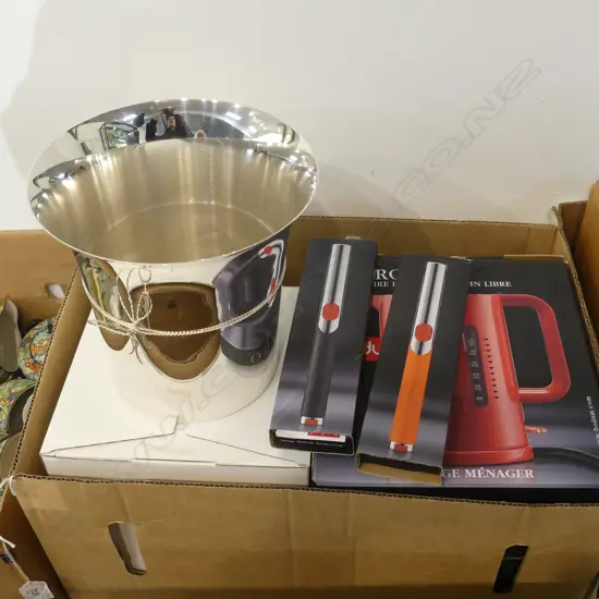 VERA WANG ICE BUCKET, 2 BODUM LIGHTERS & KETTLE