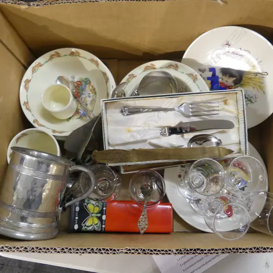 ASST. CHINA; BUNNYKINS ETC, CHILDS CUTLERY SETS ETC