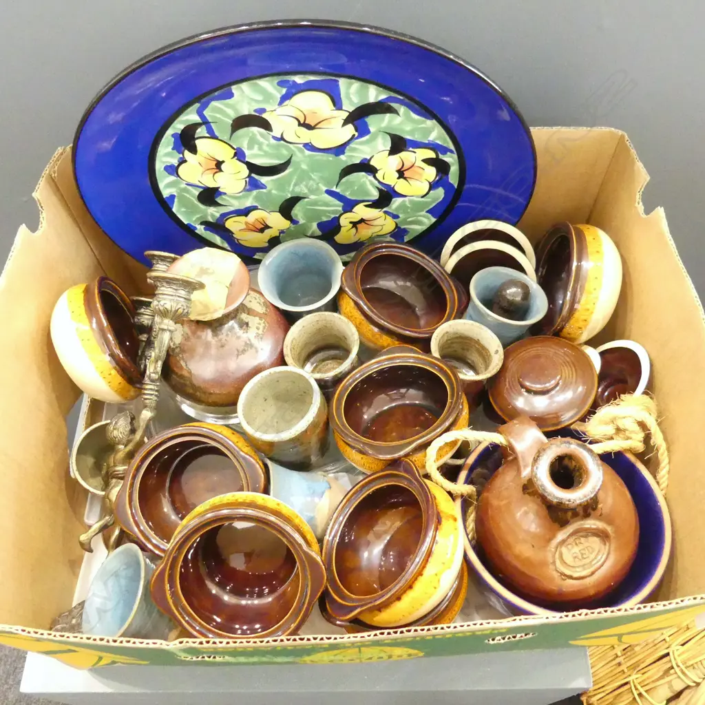 ASST. STUDIO POTTERY, GLASS PLATES ETC Image 1++