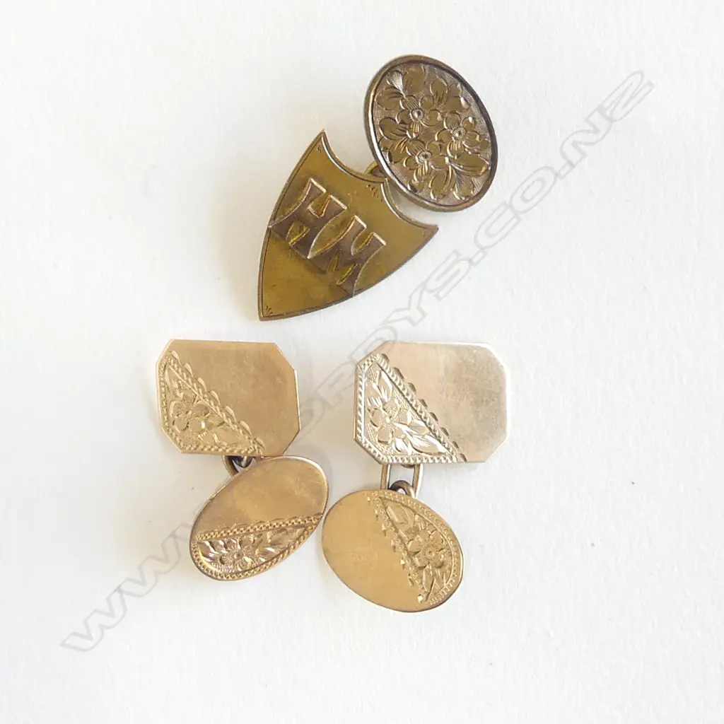 PR 9CT CUFFLINKS + 1 SINGLE 9.0gms Image 1++