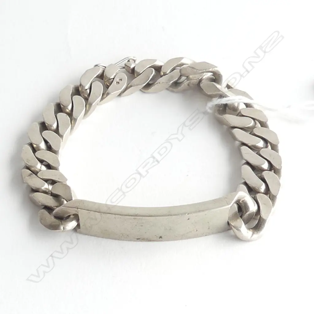 HEAVY SILVER ID BRACELET unengraved78gms Image 1++