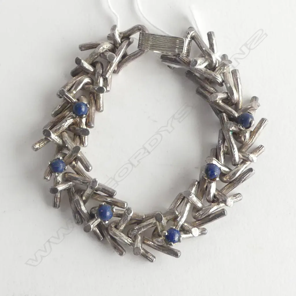 SILVER? & LAPIS LAZULI TWIG BRACELET  Image 1++