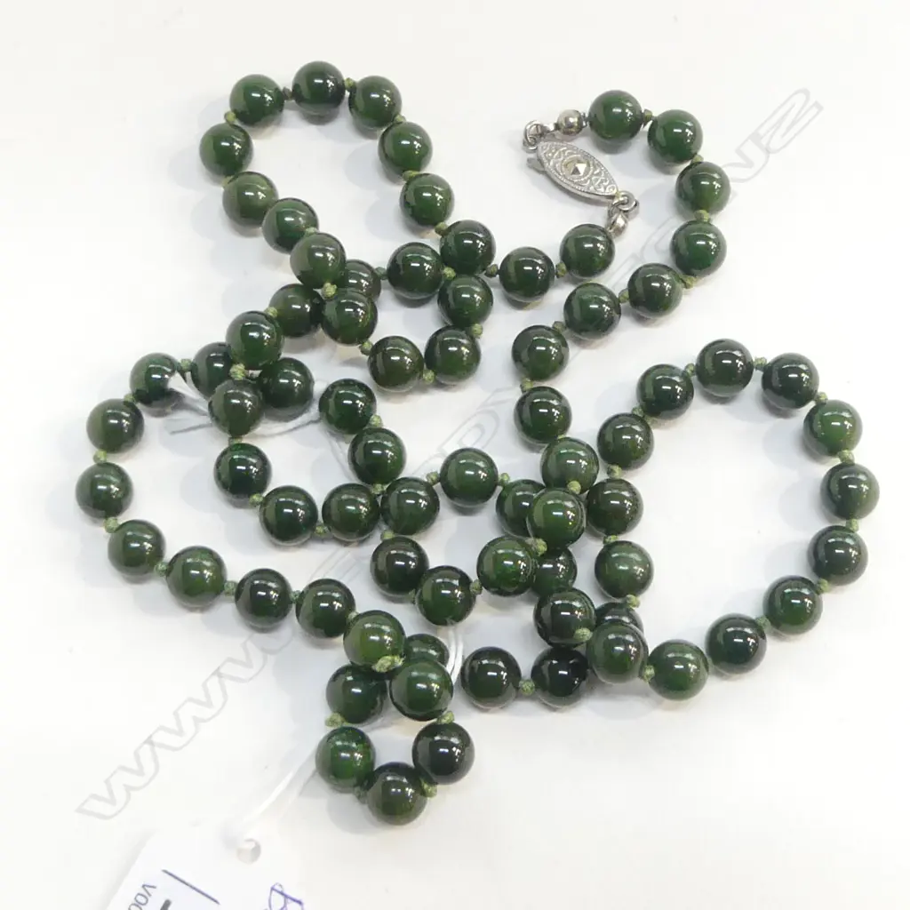 JADE BEADED NECKLACE L.780mm Image 1++