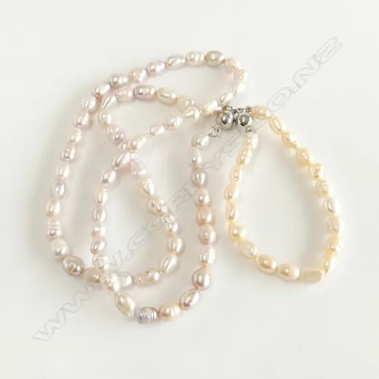 FRESH WATER PEARL NECKLACE & BRACELET SET