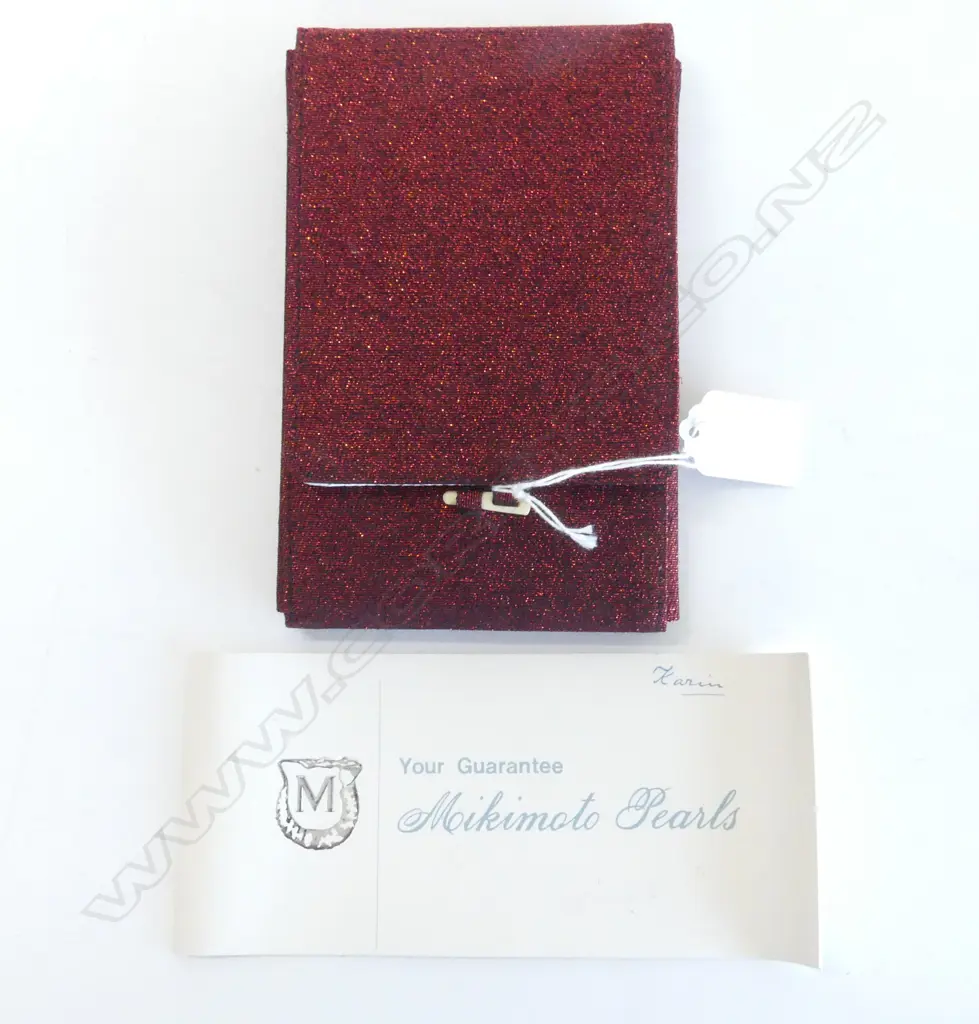 PEARL NECKLACE w. 14ct CLASP - REQUIRES RESTRINGING w. CASE with CERTIFICATE presumably for this necklace Image 1++
