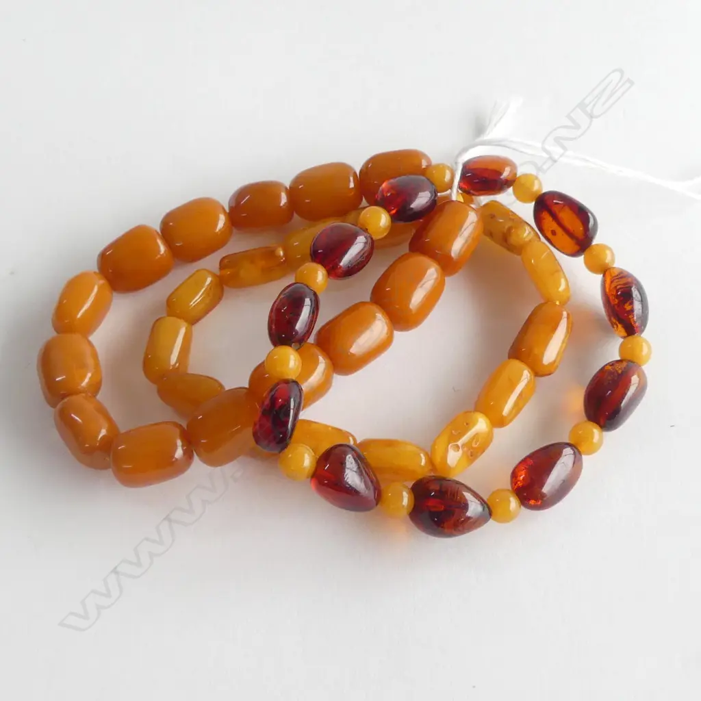 THREE AMBER BRACELETS, NEW OLD STOCK  Image 1++