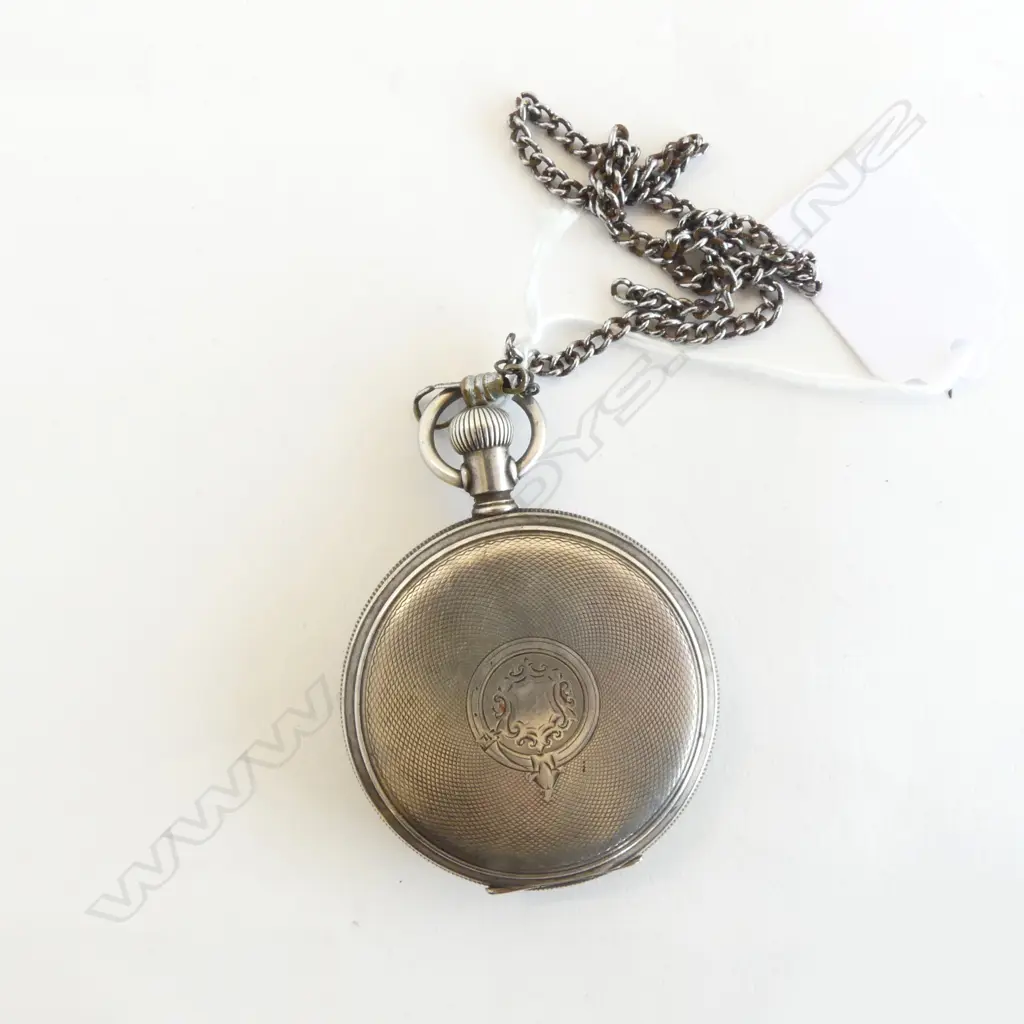 ELGIN SILVER HUNTER POCKET WATCH 107gms Image 1++
