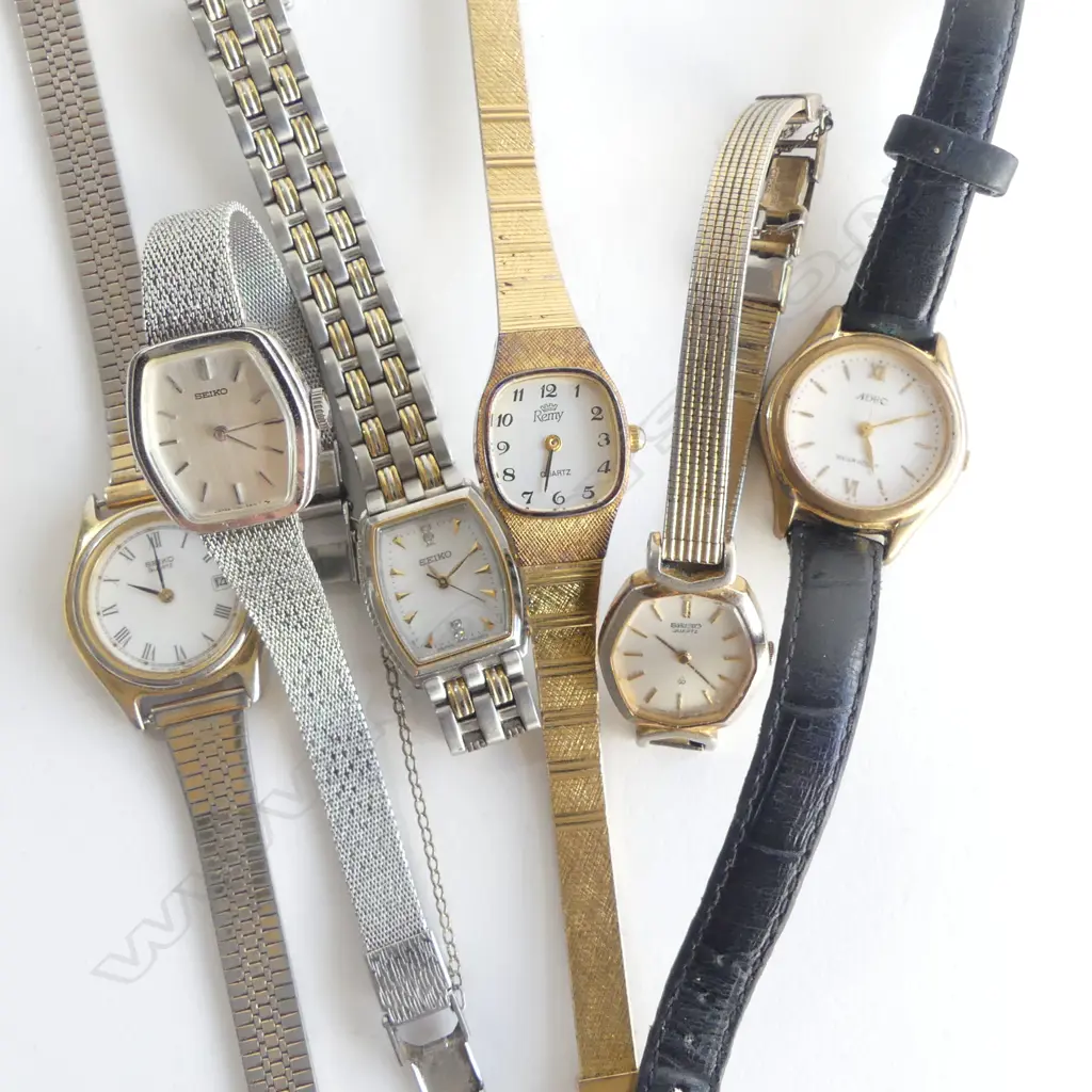   COLLECTION 6 VINTAGE WATCHES INCL SEIKO & REMY Image 1++
