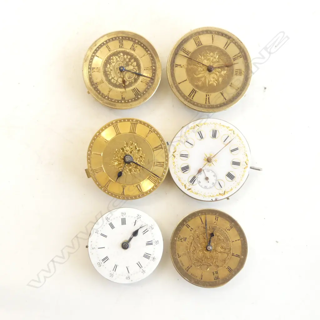BAG SIX OLD MID SIZE POCKET WATCH MOVEMENTS Image 1++