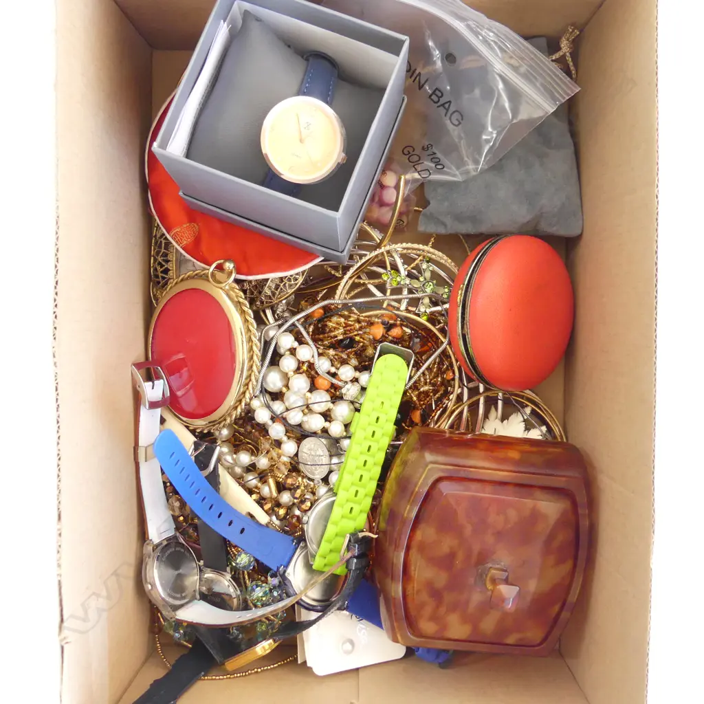 ASST. COSTUME JEWELLERY INCL WATCHES; CHRISTIAN LACROIX (BOXED) ETC  Image 1++