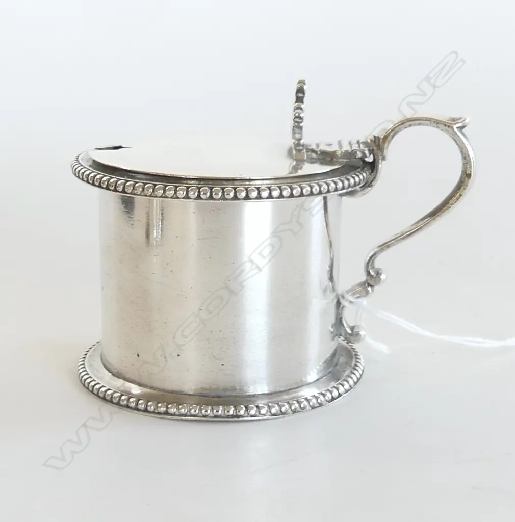 STG SILVER MUSTARD POT, B'HAM 1862 184gms (NEW LINER) Image 1++