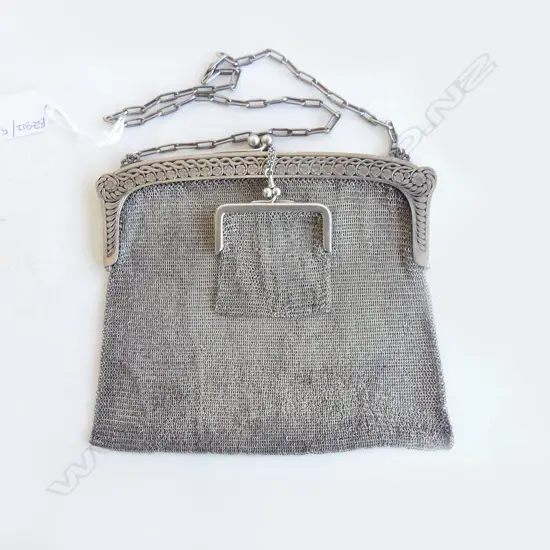 800 SILVER MESH PURSE W.180mm + SMALLER 328gms