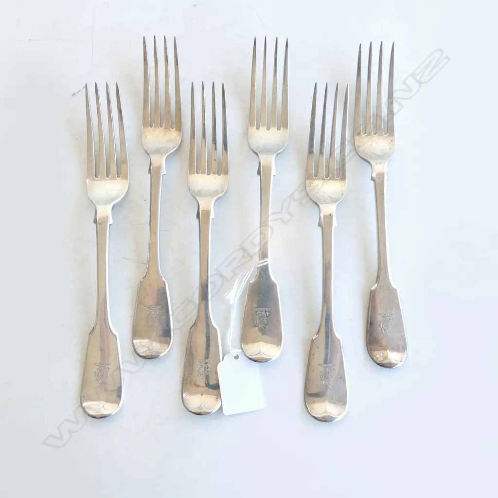 6 STG SILVER FORKS, LONDON 1828-31 476gms Image 1++