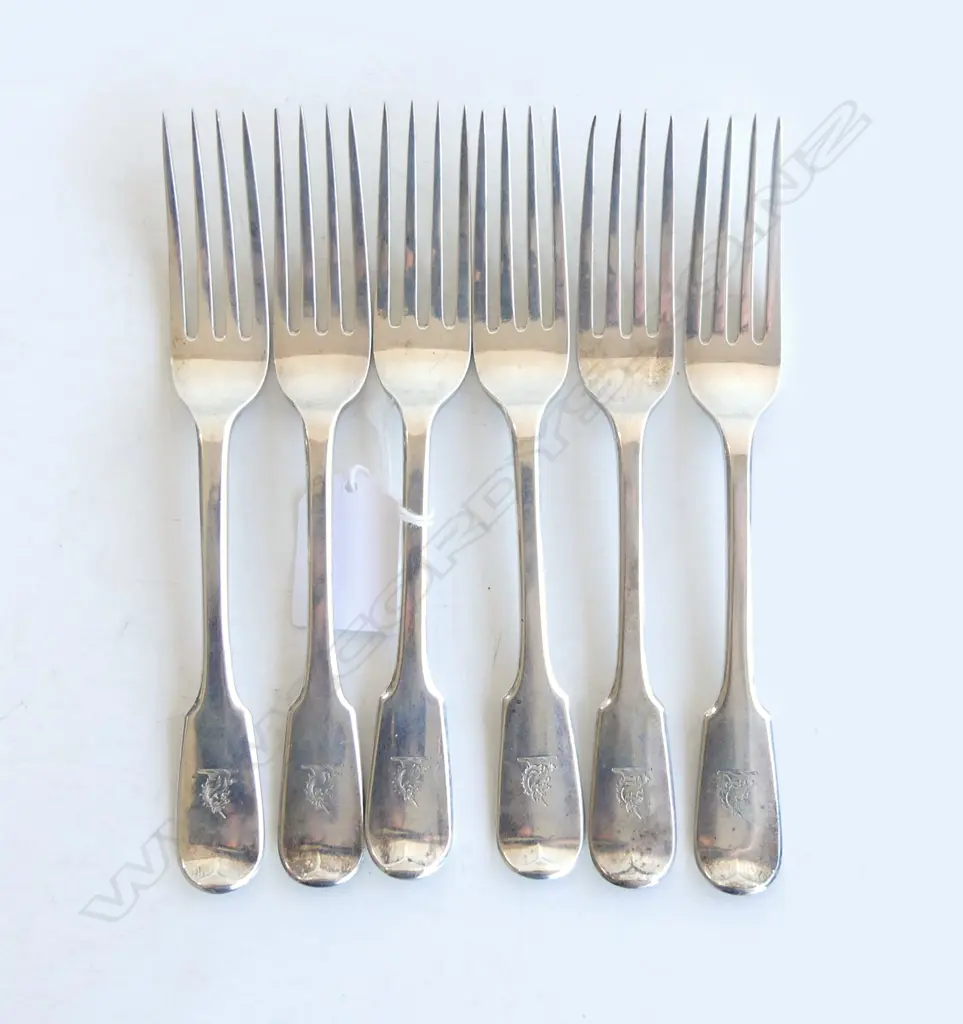 6 STG SILVER DESERT FORKS, LONDON 1831 298gms Image 1++