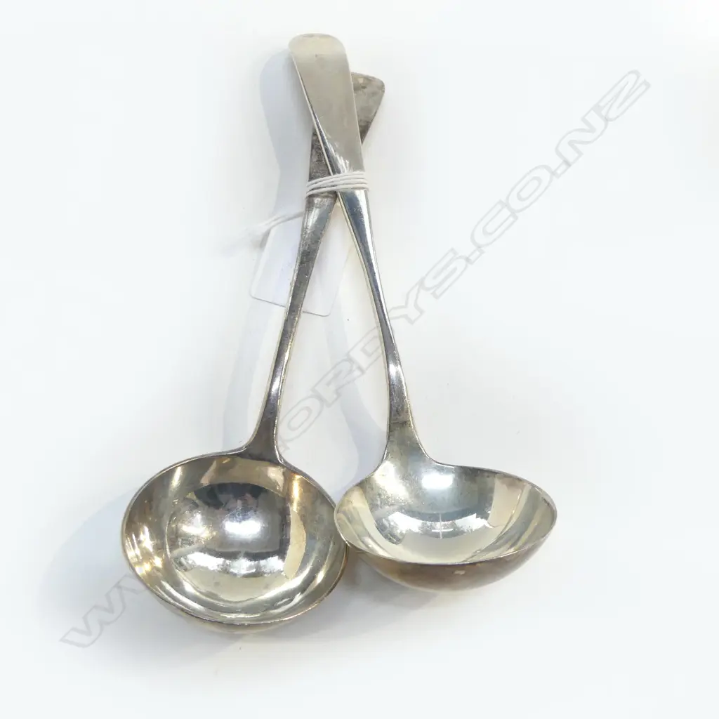 2 S/SILVER SAUCE LADLES 131G Image 1++