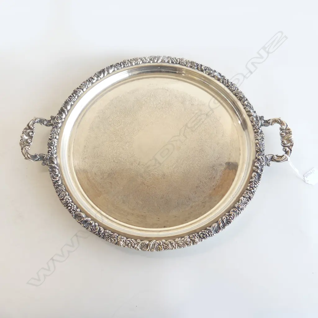 LG CIRCULAR RODD SILVER PLATE TRAY 415mm dia Image 1++